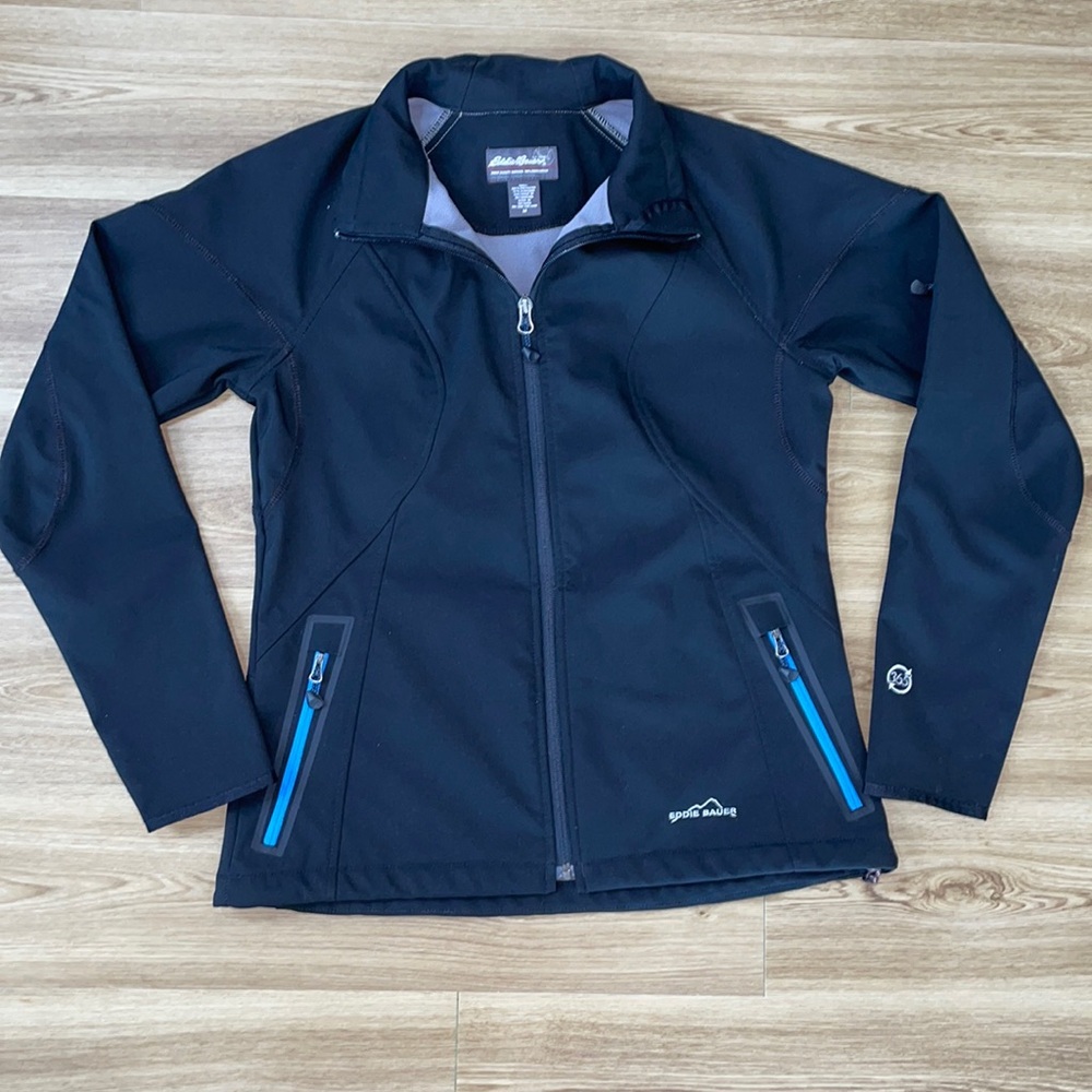 Woman’s Black Eddie Bauer Jacket w/ Grey Fleece Inside.